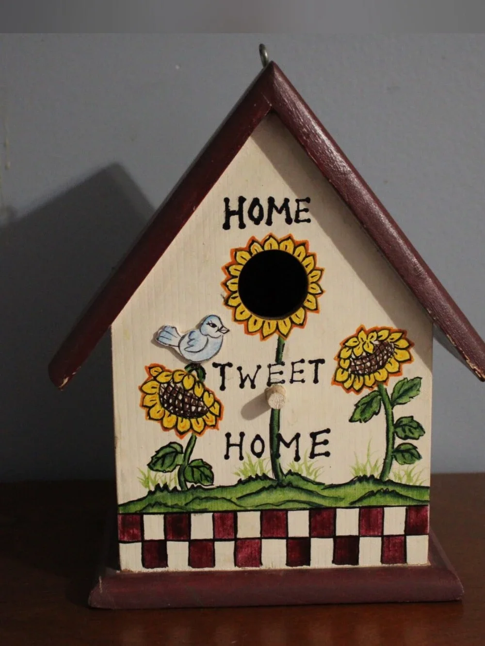 Home Tweet Home Sunflower Birdhouse Wall Decor - Brown & Yellow Vintage